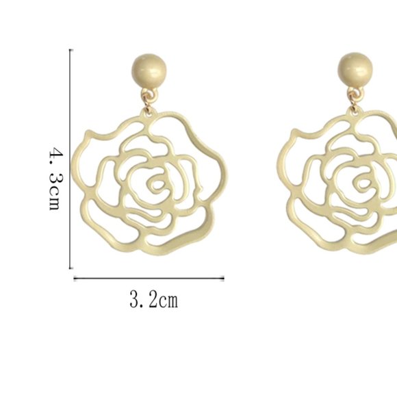 S925 GOLD FLOWER EARRING - Picture 7 of 7